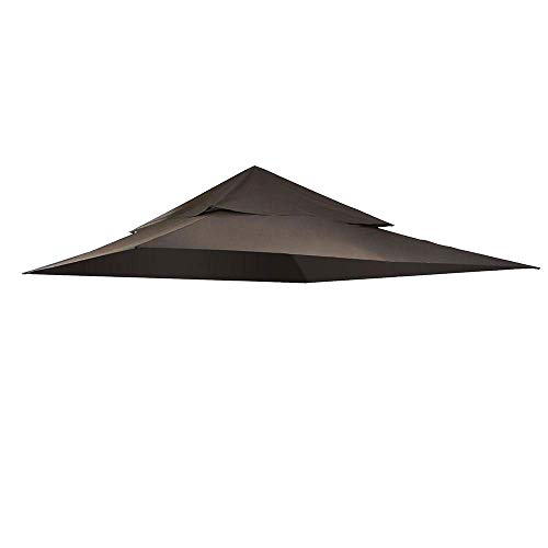 Yescom 12'x12' Canopy Top Replacement Coffee Liqueur for 2-Tier Harbor Gazebo GFS01250A Patio Cover Y01212T10