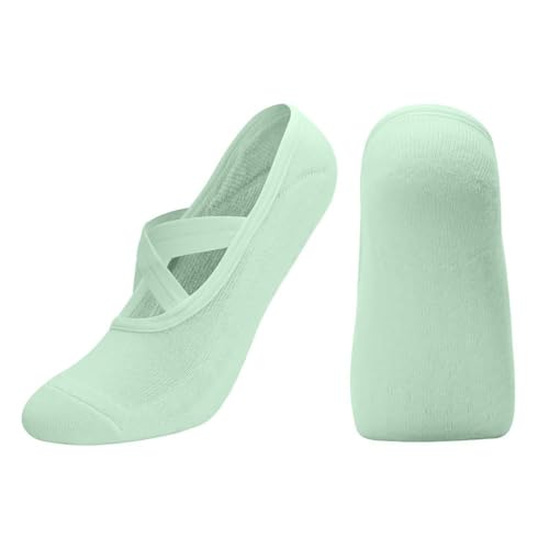 Image of Cotton Yoga Socks with NON-SLIP GRIPS for Women - Yoga Meditation Pilates Barre Accessories - One Size Fits Most
