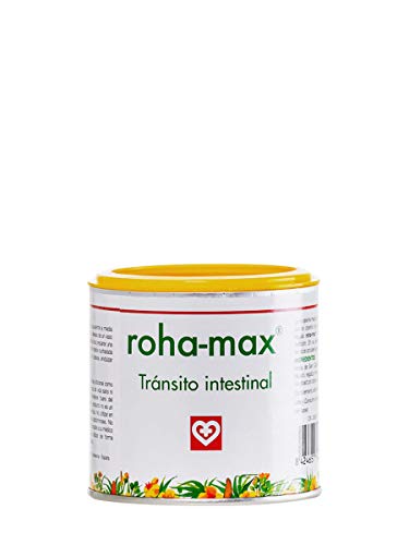 Roha MAX - Complemento alimenticio para regular tránsito intestinal, bote 60 g, hojas de sen, aromas de hibisco, regaliz y menta, masticable o infusión, FAES FARMA