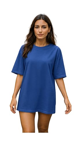 Oversized Cotton T-Shirt for Women – Relaxed Fit Casual Tee,...