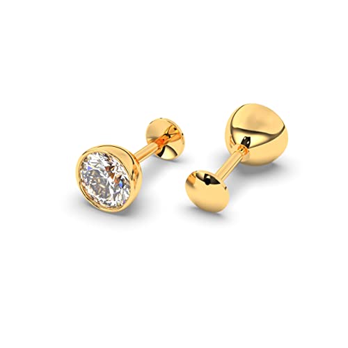 Premokshi Ornaments Pure Yellow Gold 14Kt Diamond Stud Earring For Men, Women, Kids, Boys, and Girls (EAR101) (B08LX612B6) Amazon Price History, Amazon Price Tracker