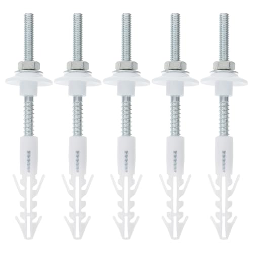 FRCOLOR 5 Juegos Tornillos de Acero Inoxidable para Montaje de Lavabos de Pared Accesorios de Fijación Resistente para Baños y Cocinas Instalación Rápida y Duradera