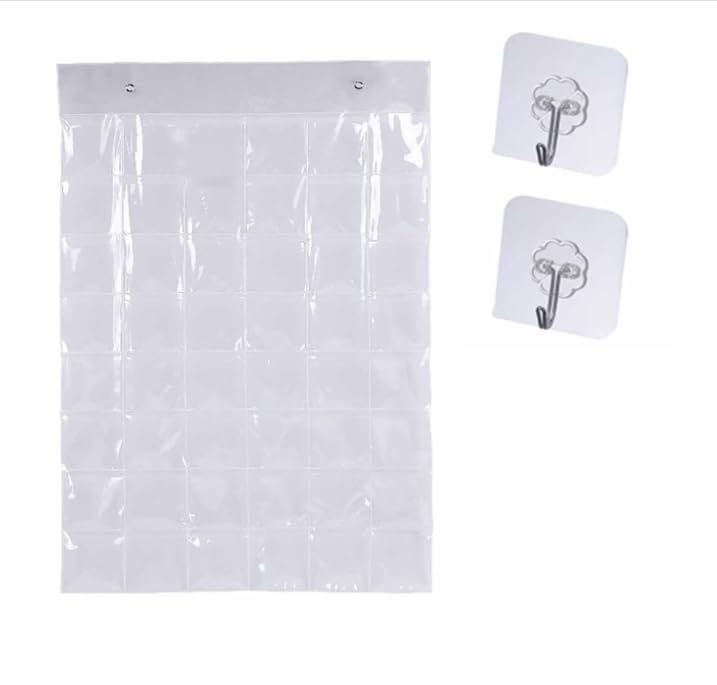 缶バッジ収納ファイル 壁掛け ウォールポケット 48枚収納 大容量 缶バッジ アクリルキーホルダー ラバーストラップ 缶バッジディスプレイ 省スペース収納