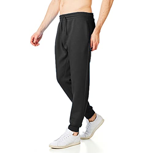 RIPT Essentials RCPNT764 Mens Soft Touch Loungewear Sweatpants Joggers Jog Pants, Black, X-Large