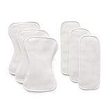 Esembly Ultra Absorbent Overnight Hemp Cloth Diaper Booster Inserts with Stay-Dry Fleece – Reusable Nighttime Doublers for Heavy Wetters – Size 2, 3 Sets (3 Contours and 3 Boosters)