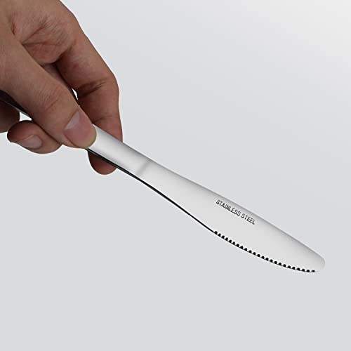 Funnydin Knife Set, Dinner Knives Set of 12, 8.3 Inch, Grade Stainless Steel Knives, Cutlery Knives Only, Dishwasher Safe, Table Knives in Home, Kitchen or Restaurant - Image 4