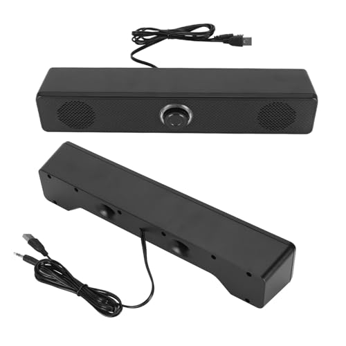 Barra de Sonido de Escritorio Bluetooth, Sonido Estéreo de Alta Fidelidad, Altavoz Externo Ajustable con Volumen para PC Portátil, Barra de USB Bluetooth para Oficina en Casa, Color Negro