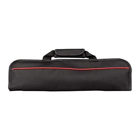 YANMUZI Chef Knife Roll Bag Durable Waxed Canvas Knife Carrier Stores 5 Knives Portable Chef Knife Case,Knives Not Included,Red Cover