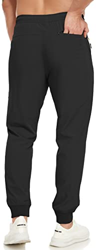 SPOSULEI Mens Joggers Lightweight Athletic Hiking Pants Quick Dry Running Track Gym Sweatpants with Zipper Pockets3