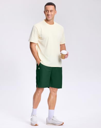 Image of GGJ Men's Lightweight Athletic Shorts with 2 Zipper Pockets 7 inch /9 inch /5 inch Gym Workout Running Quick Dry Tennis Shorts for Men
