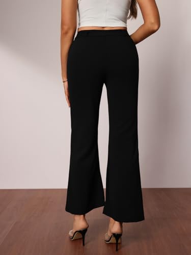 Women's Flare Leg High Waisted Pants Dressy Casual Bell Bottoms Trousers2
