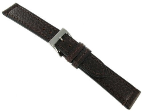 18mm Speidel Indiano Stitched Padded Genuine Leather Brown Watch Band Regular
