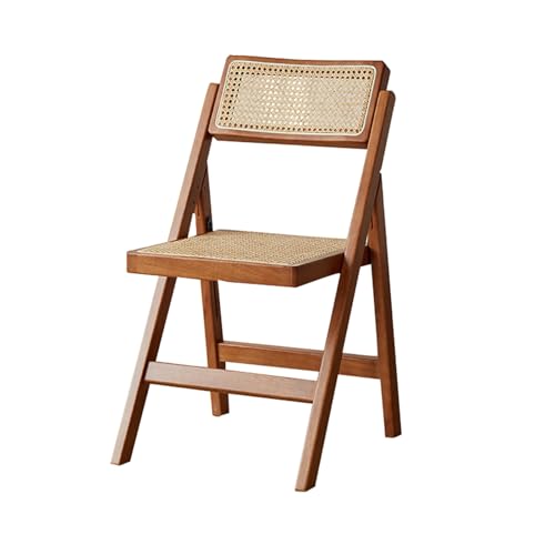 Walnussholz-Klappstuhl, Rattan-Esszimmerstuhl, platzsparend,...