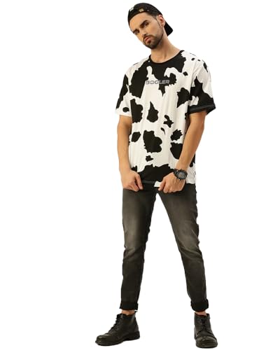 Image of Noble Monk Men's Cotton Blend Animal Print Loose Fit T-Shirt