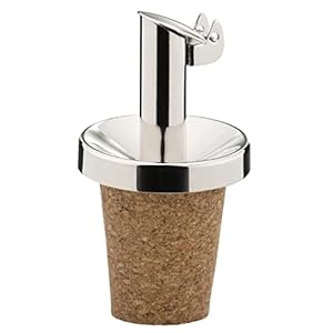 Westmark Essig-Ausgießer für Flaschen, Mit Klappe und Belüftungssystem, Naturkorken, Rostfreier Edelstahl, Inox…