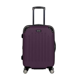 Kenneth Cole REACTION Renegade Luggage Expandable 8-Wheel Spinner Lightweight Hardside Suitcase, Midnight Plum, 20-Inch Carry On