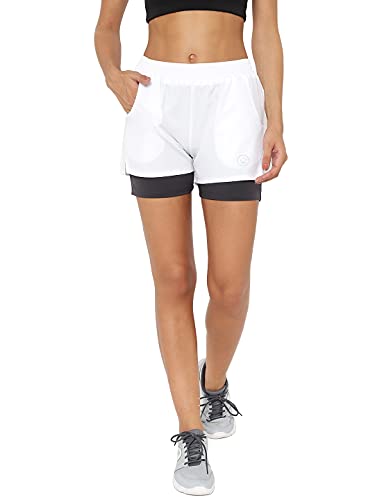 Image of CHKOKKO Gym Shorts for Women Workout Sports Running Quick Dry Fit Double Layer Inner Compression with Pockets Breathable Lightweight Wear
