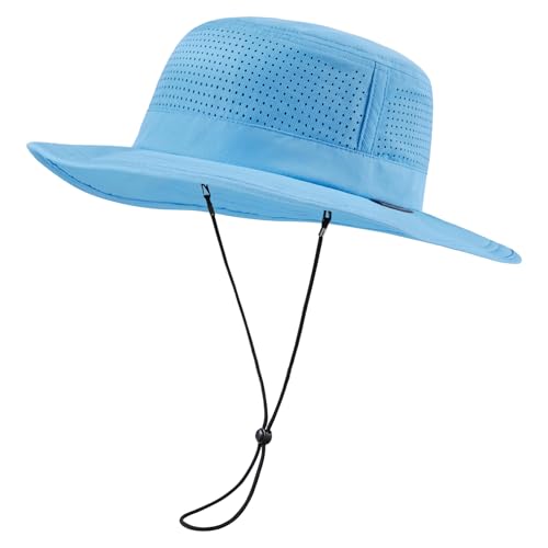 Image of UPF 50+ Bucket Sun Hat with Laser Perforated Mesh Cooling Adjustable Breathable Lightweight for Outdoor Men Women