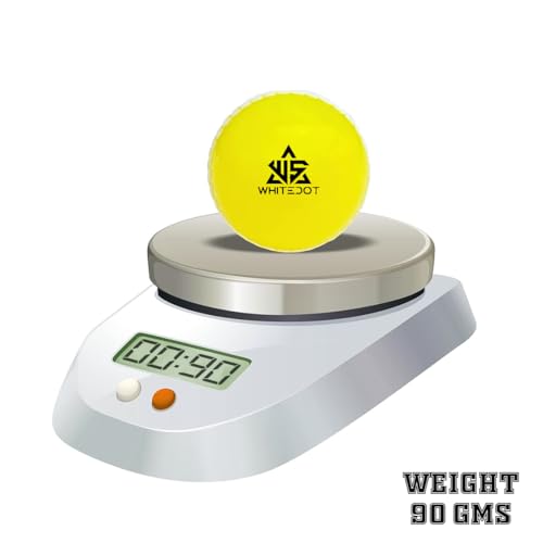 Image of Whitedot Synthetic Rubber Practice Cricket Ball /Wind Balls (90 GMS) for - Indoor & Outdoor Street & Beach Cricket (Pack of 6) (Yellow)