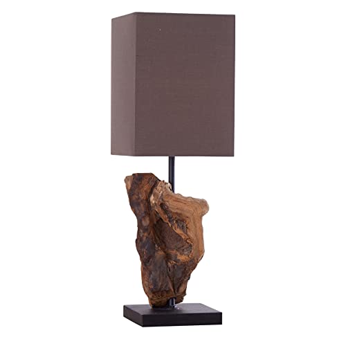 invicta INTERIOR Design Treibholz Lampe HYPNOTIC Schirm braun Handarbeit massiv Edelholz Leuchte