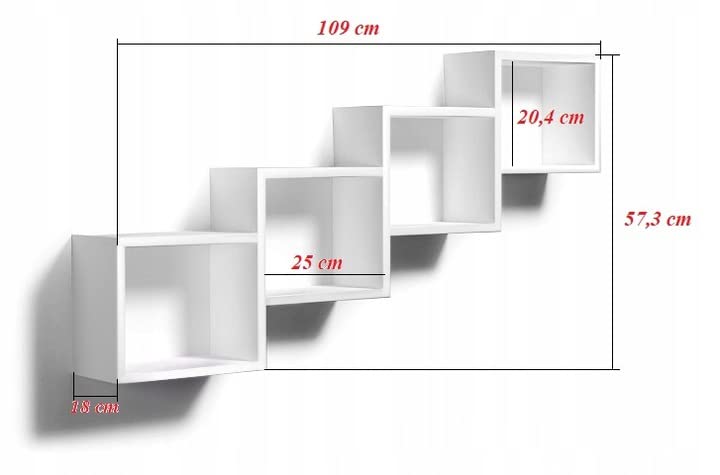 KUBUTKU Wandregal 4er Set 30x33x18 Quadratisch Hän Produktbild-Vorschau 6