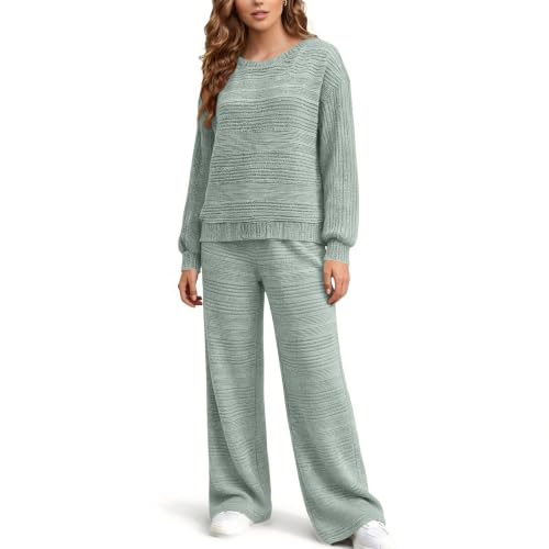 Lounge Sets for Women Ribbed Knit Sweater 2 Piece Set Casual Loose Fall Set - image 4