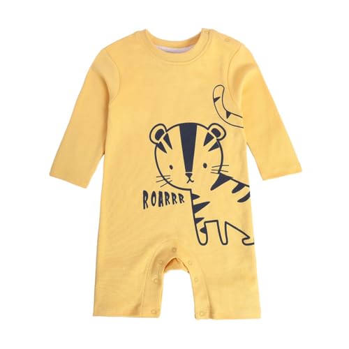 Image of miniklub Baby Round Neck Knitted Cotton Printed Romper, Pack of 2 (Blue /Yellow Color)