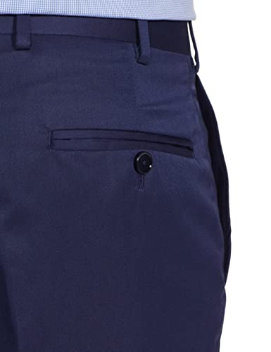 Image of Park Avenue Men's Polyviscose Blend Twill Pattern Smart Fit Flat Front Formal Trouser