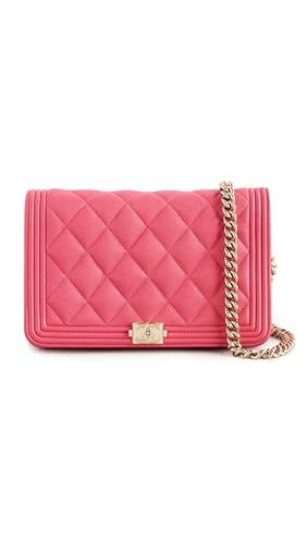 WHAT GOES AROUND COMES AROUND Women's Pre-Loved Chanel Pink Caviar Boy Wallet On Chain, Pink, One Size