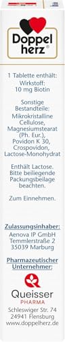 Doppelherz Biotin 10 mg - Biotin unterstützt die Regeneration der schnell wachsenden Zellen von Haut, Haaren und Nägeln - 30 Tabletten