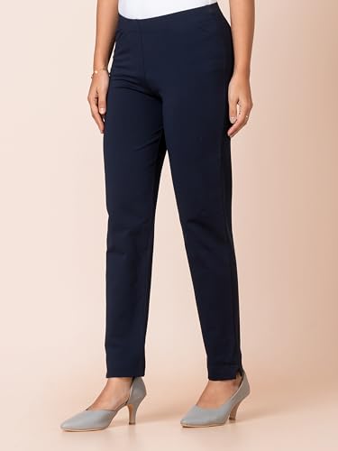 Image of Ruby Cotton Lyrcra Blend Copper Collection Straight Pants | Perfect Blend of Style and Comfort | Professional and Casual Wear #1