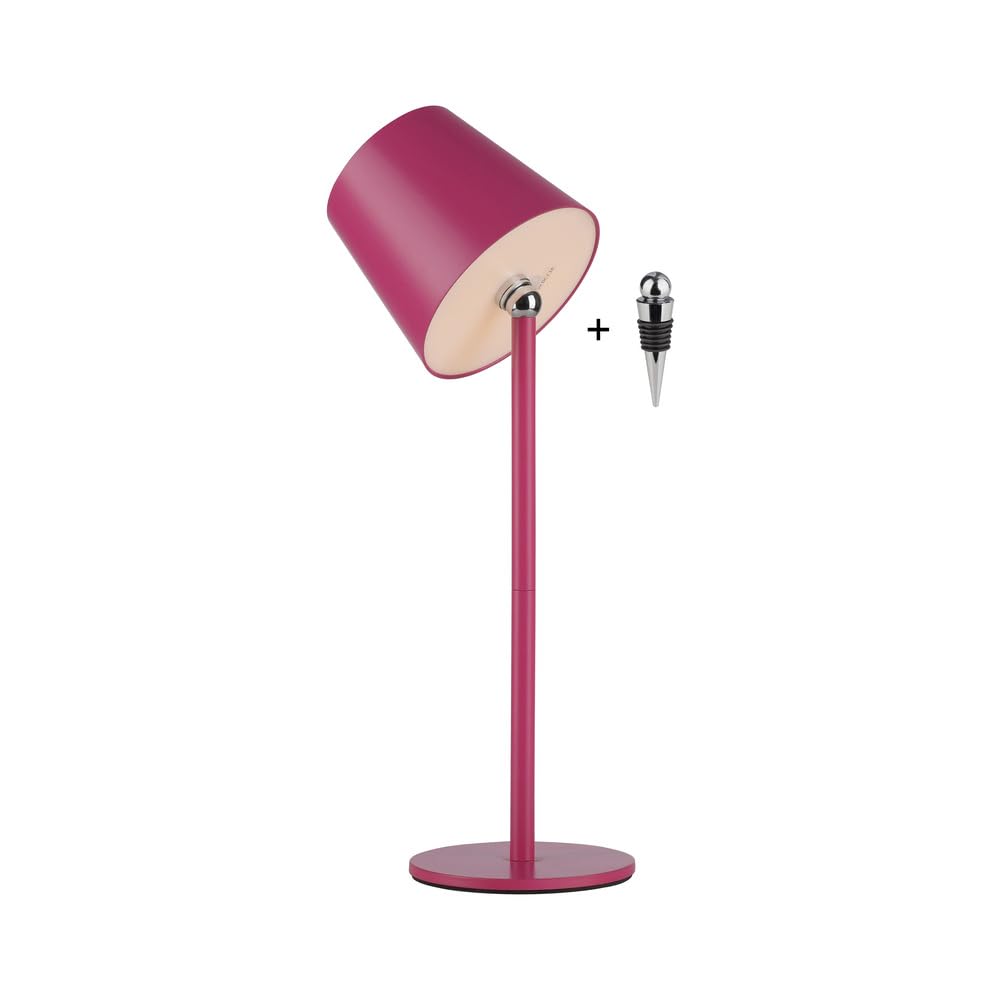 SellTec LED Tischleuchte Akku Flaschenleuchte Touchdimmer dimmbar pink | IP54 Außen, Für Garten, Gartentisch, Camping, Balkon, Terrasse