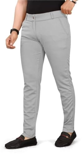 Image of Mens Regular Fit Casual Ankle Chino Trouser Style Lower, Everyday Wear Lower Pants Zipper and Button Closer Lycra Blend Stratchable Trousers