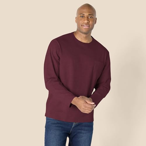 Image of Amazon Essentials Men's Regular-Fit Crewneck Long-Sleeve T-Shirt, Casual Cotton Jersey