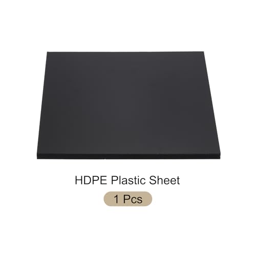 Image of 12 inch x 12 inch x 1 /2 inch HDPE Plastic Sheet, High Density Polyethylene Sheet Cutting Board Black Solid Block, [for DIY, Home Floor]