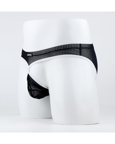ZONBAILON Mens Bikini Pouch Underwear Sexy Stripe Low Rise Briefs Mesh Panties Breathable Cool S-2XL4