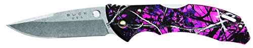 Buck Knives 0285CMS31 Bantam Folding Pocket Knife with Pocket Clip, Muddy Girl Camo