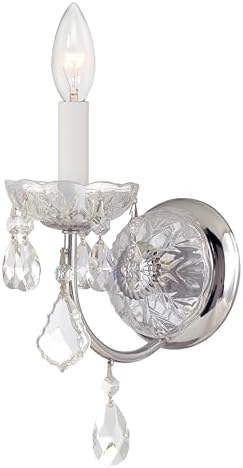 Imperial 1 Light Hand Cut Crystal Polished Chrome Sconce