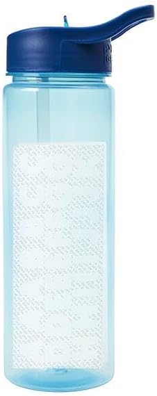Polar Gear Personalised A-Z Sticker Water Bottle with Straw 600ml   Official Merchandise Kids Reusable Non Spill BPA Free Tritan   Personalise - Ideal For School Nursery Sports Picnic - Navy