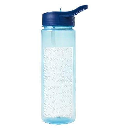 Polar Gear Personalised A-Z Sticker Water Bottle with Straw 600ml – Official Merchandise Kids Reusable Non Spill BPA Free Tritan – Personalise - Ideal For School Nursery Sports Picnic - Navy