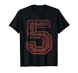Big Maroon Colour Number 5 Five Grunge Red Distressed Design T-Shirt