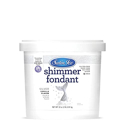 Satin Ice Silver Shimmer Fondant, Vanilla, 2 Pounds