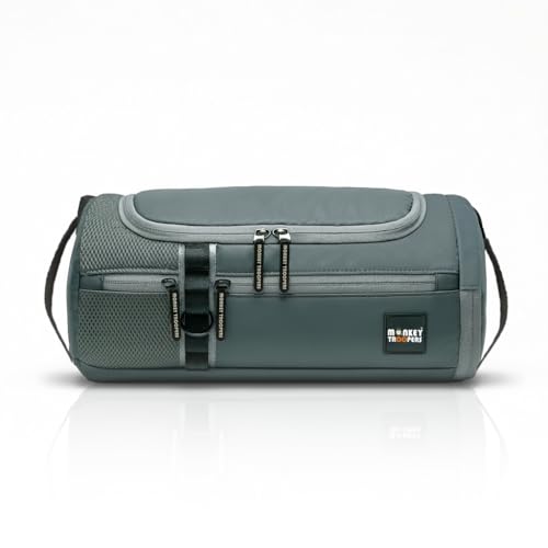 Image of MONKEY TROOPERS Pumppack Gym Duffle - Water-Resistant, Travel /Gym, Quick Access & Zippered Pockets, 30L Capacity (Grey)