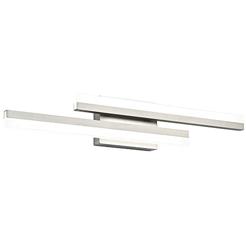 Image of PRESDE 24 Inch LED Vanity Light Brushed Nickel Bathroom Light Fixtures Over Mirror Modern Bath Wall Lighting Bar 3CCT