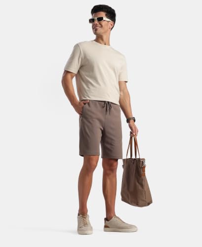 Image of Jockey AM14 Men Super Combed Cotton Rich Straight Fit Shorts with Zipper Pockets