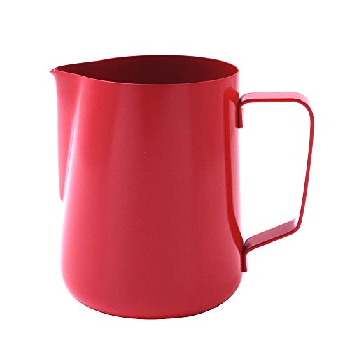 Coffee Tree Espresso Coffee Milk Pitcher Non-stick Coating Milk Pitcher Milk Frothing Pitcher Red 20oz