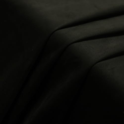 Tusrai (3 Yard) Heavy Weight 4 Way Stretch Ultra Microsuede Fabric 260 GSM Polyester Knit Double Side Sueding Cloth for Upholstery,Apparel,DIY,Black