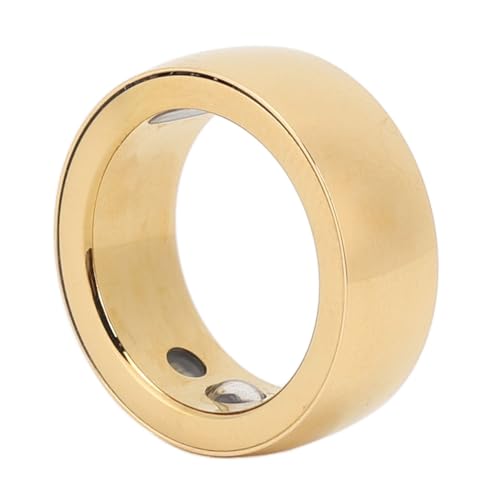 Smart Ring Fitness Tracker, Body Temperature Sleep Monitoring Step Counter Health Ring with APP Charging Case for Men and Women Gold (No. 20)