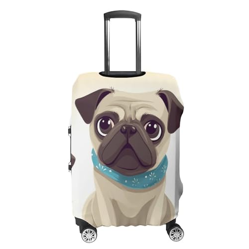 Suitcase Covers for Luggage Washable Luggage Cover Cute Pug Luggages Wheel Covers Elastic Travel Carry On Suitcase Cover Travel Luggages Protector Sleeve Fit 29-32 Inch XL4