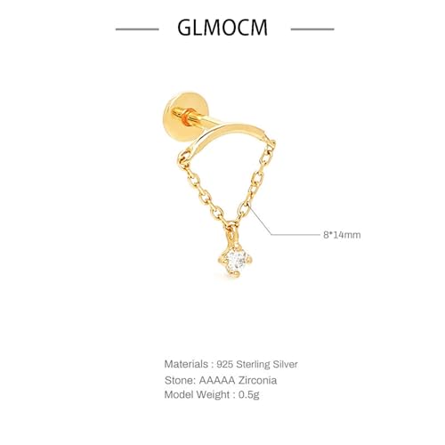 Hidden Helix Earring Dangle Threadless Flat Back Earrings Hypoallergenic Cartilage Earring Hidden Helix Piercing Earring Rhinestone Helix Piercing Jewelry4